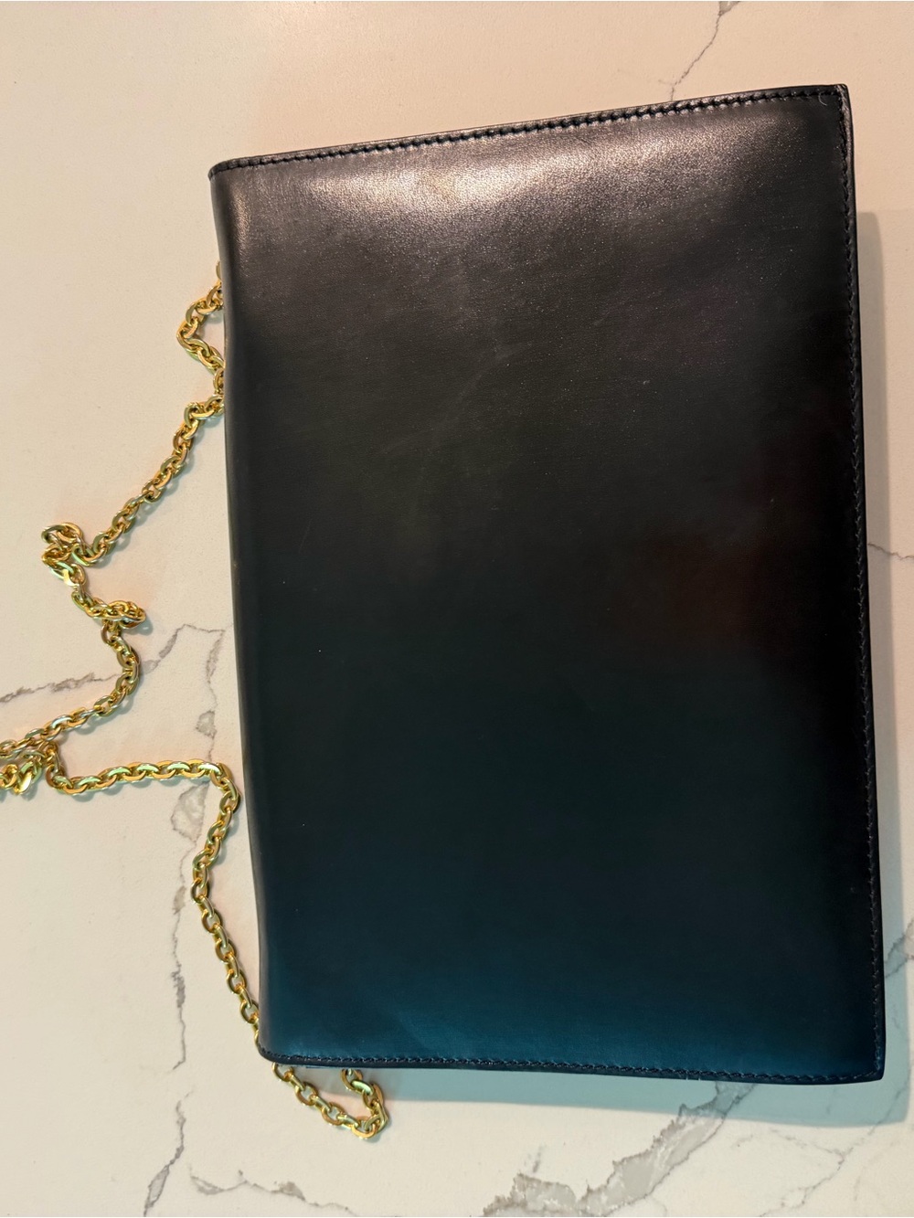 Celine Black Leather Crossbody with Gold Chain and Signature Lock - Picture 4 of 14